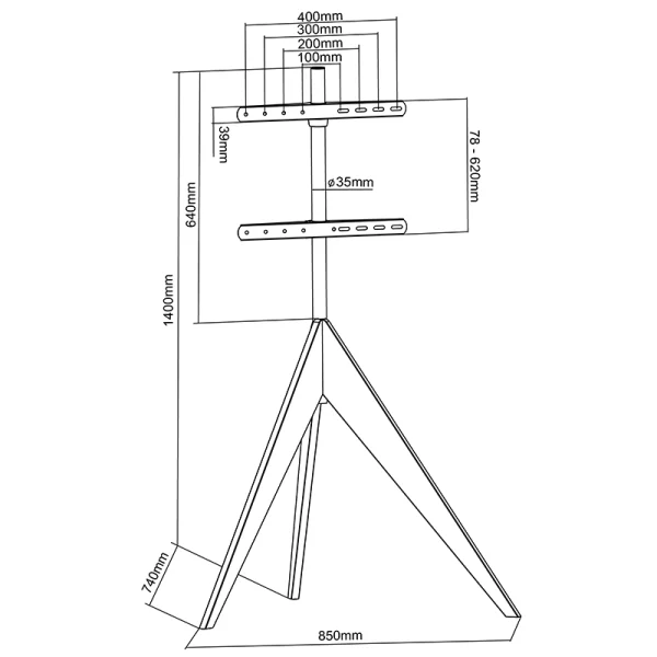 Argo Tripod - Support pied TV Noir